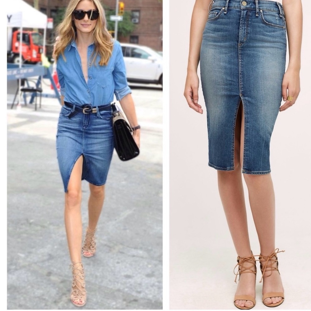 EUC McGuire Marino Denim Pencil Mini Skirt